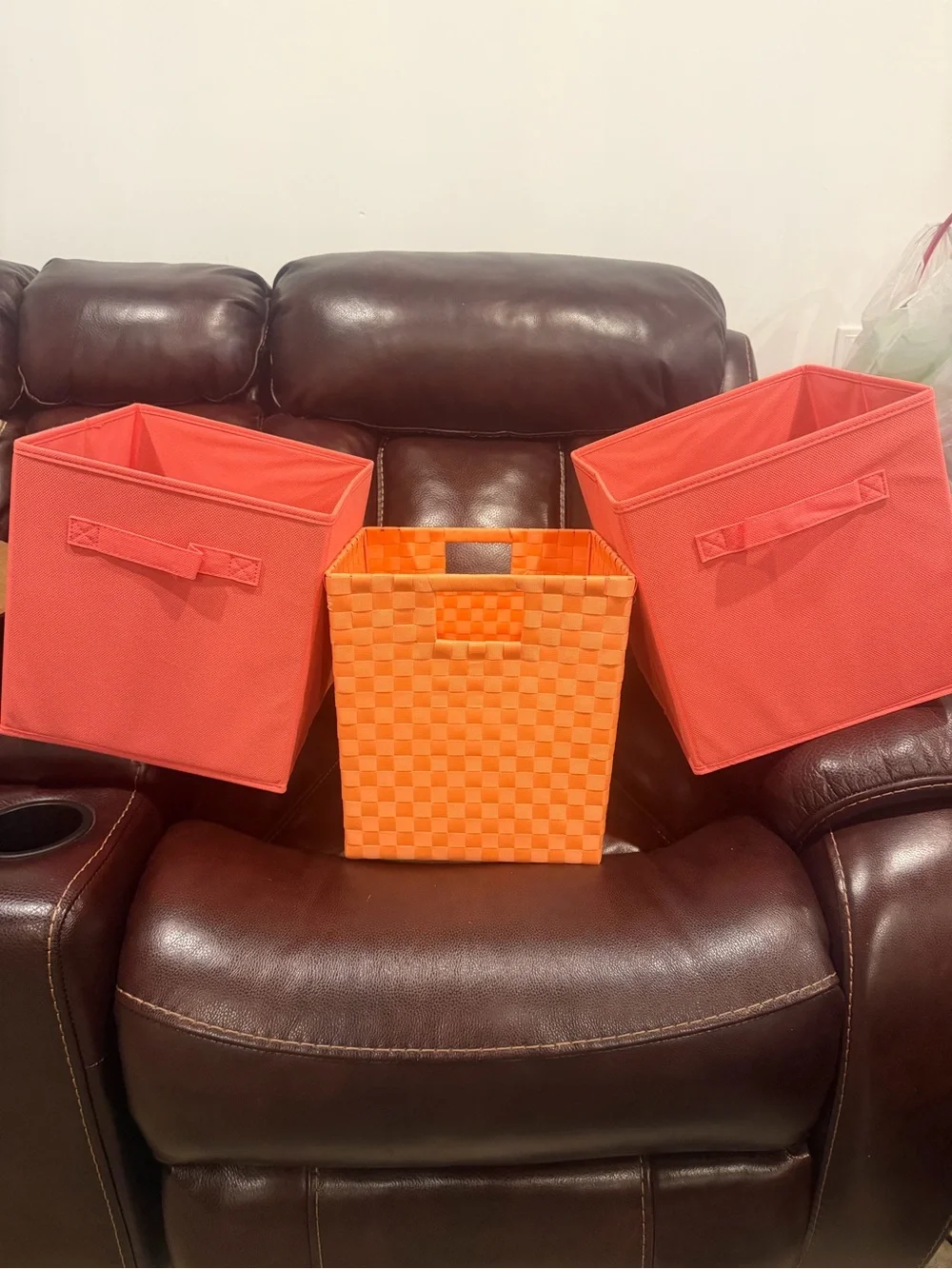 Orange and Coral Storage Bins - Home Accents Set!